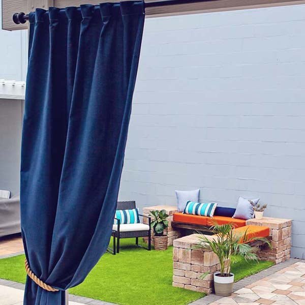 Custom Size Indoor/Outdoor Sunbrella Drapery Curtains with Back Tabs - Patio Lane