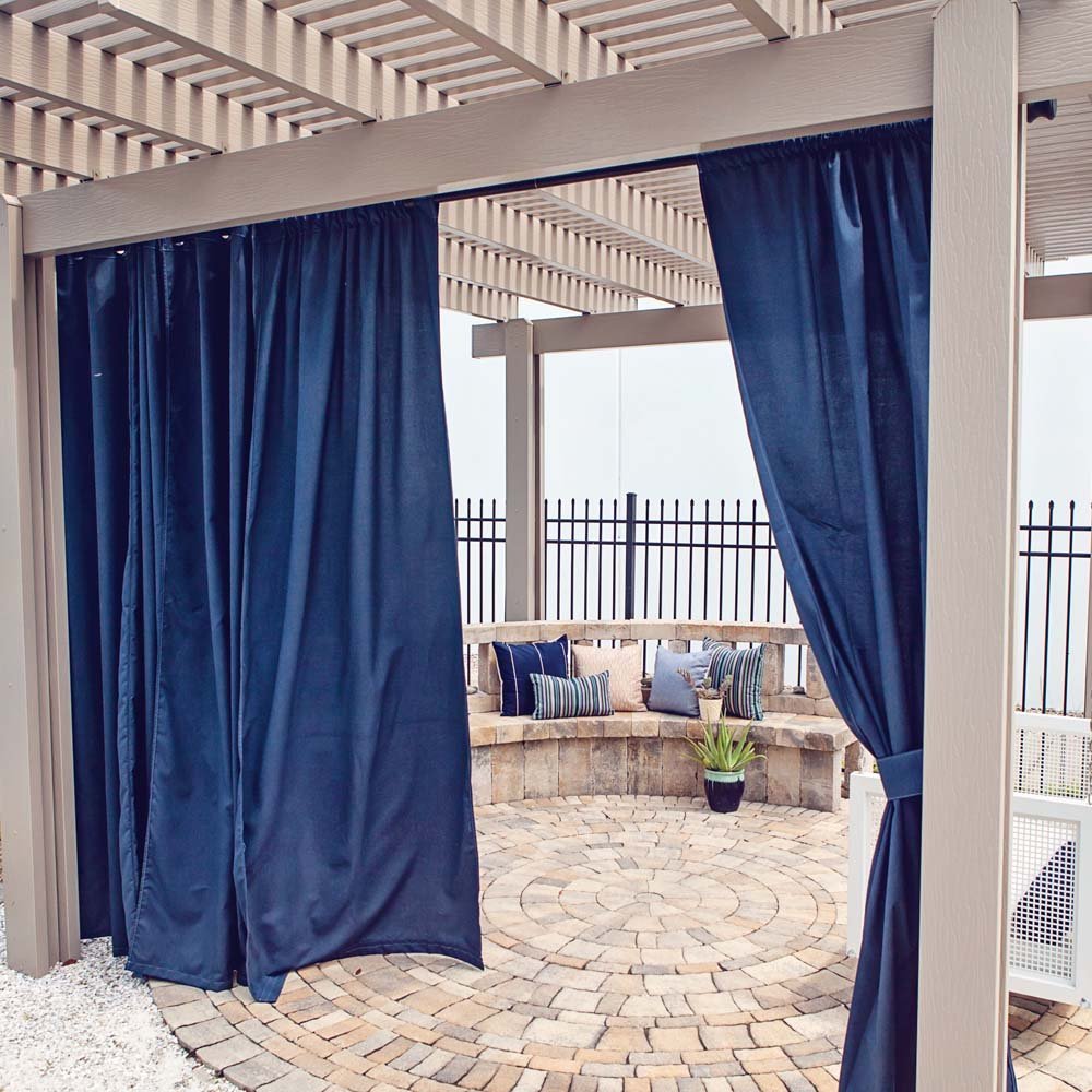 Custom Size Indoor/Outdoor Sunbrella Drapery Curtains with Rod Pocket - Patio Lane