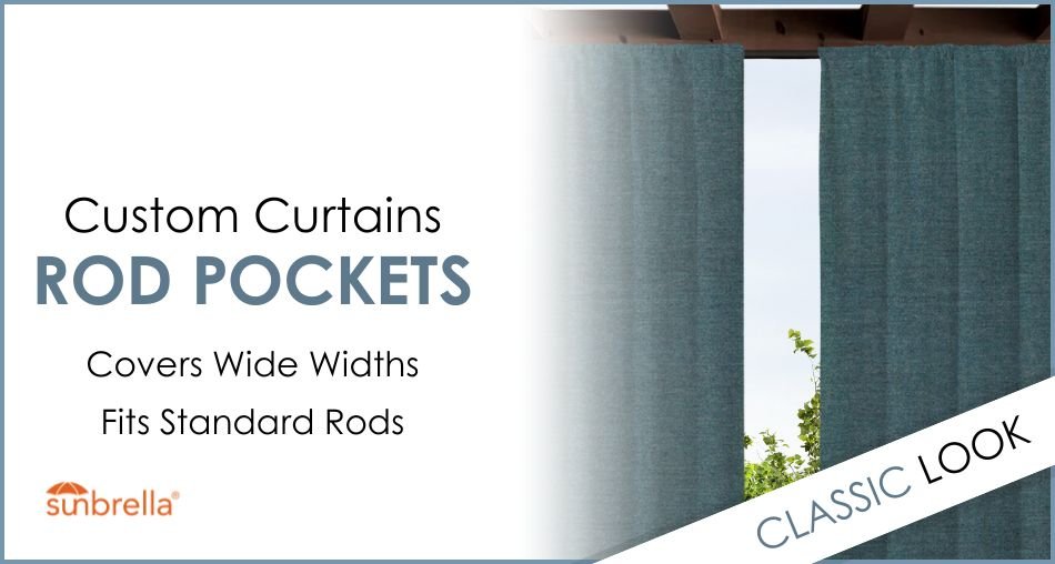 Custom Size Indoor/Outdoor Sunbrella Drapery Curtains with Rod Pocket - Patio Lane
