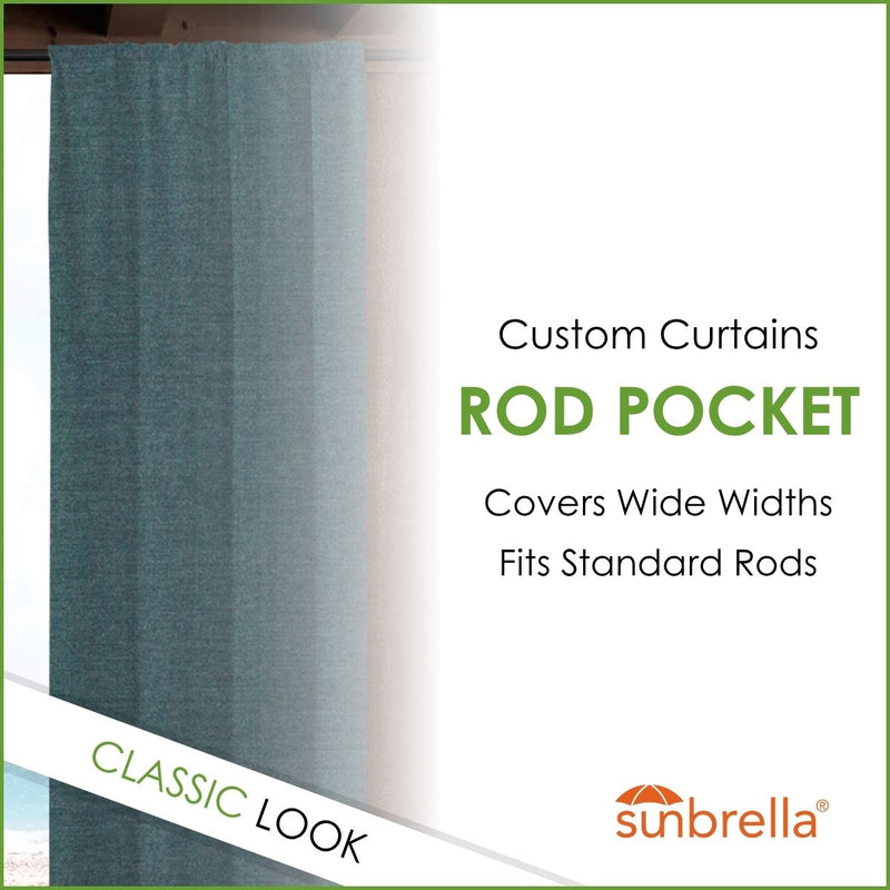Custom Size Indoor/Outdoor Sunbrella Drapery Curtains with Rod Pocket - Patio Lane