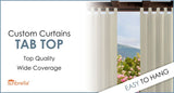 Custom Size Indoor/Outdoor Sunbrella Drapery Curtains with Tab Tops - Patio Lane