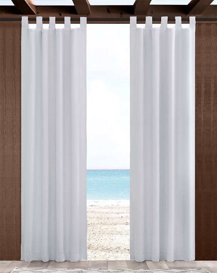 Custom Size Indoor/Outdoor Sunbrella Drapery Curtains with Tab Tops - Patio Lane