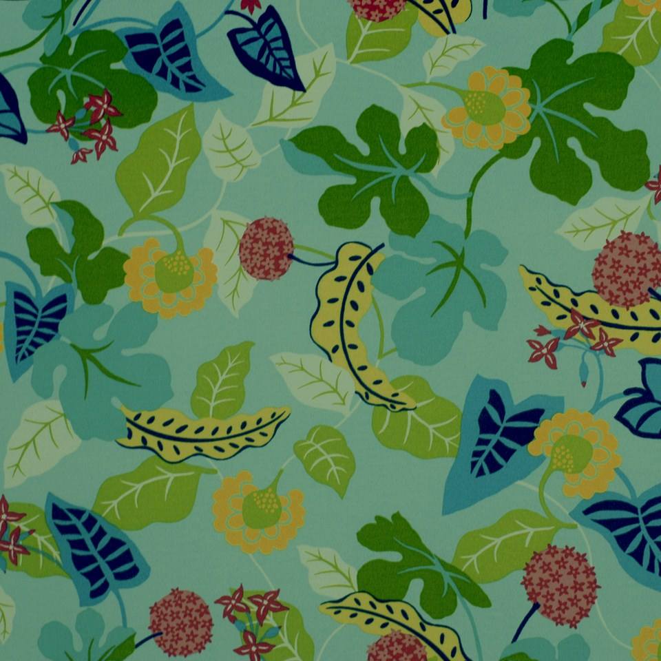 Robert Allen Baja Floral Turquoise 207644 Indoor/Outdoor Drapery Fabric