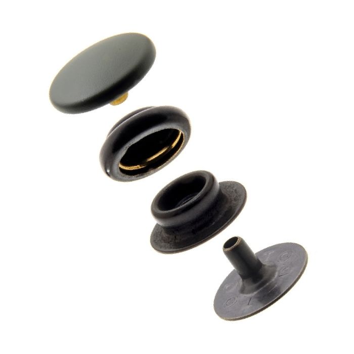 DOT Baby Durable Snap Fastener Set - Cloth - to - Cloth (Matte Black) 0.229 inch Post