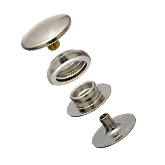 DOT Baby Durable Snap Fastener Set - Cloth - to - Cloth (Nickel - Plated Brass) 0.179 inch Post