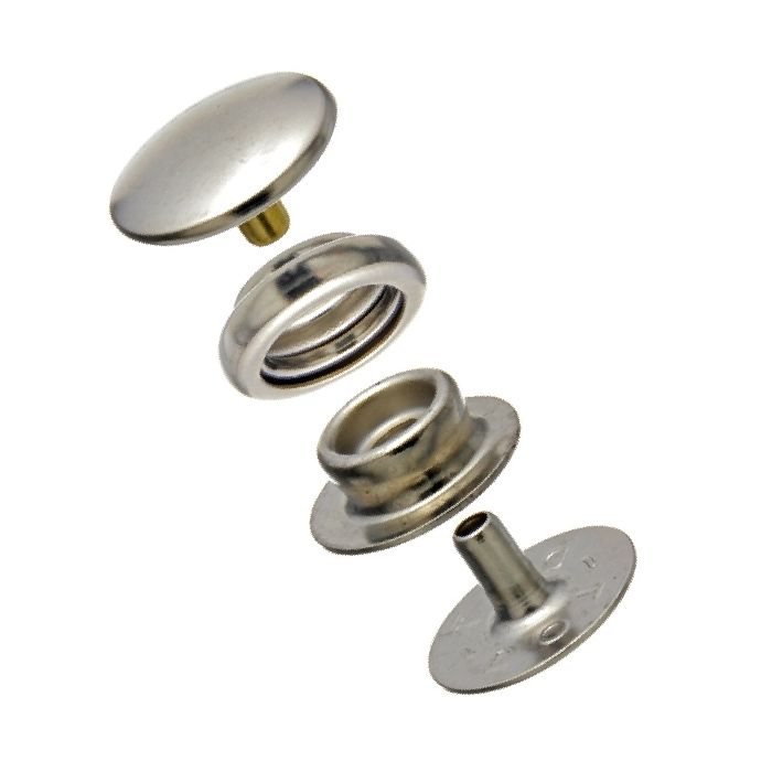DOT Baby Durable Snap Fastener Set - Cloth - to - Cloth (Nickel - Plated Brass) 0.229 inch Post
