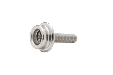 DOT Durable Screw Stud 93-X8-107047-1A Nickel-Plated Brass / #10 Stainless Steel Screw 5/8 inch 100 pack