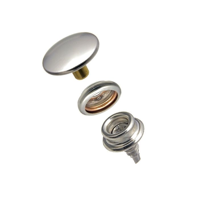 DOT Durable Screw Stud Fastener Set - Cloth - to - Surface (Nickel - Plated Brass) 5/8 inch Screw Stud