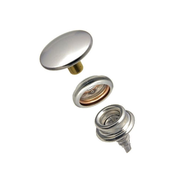 DOT Durable Screw Stud Fastener Set - Cloth - to - Surface (Nickel - Plated Brass) 5/8 inch Screw Stud