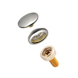DOT Durable Snap Fastener Set - Cloth - to - Surface (Nickel - Plated Brass) 5/8 inch Screw Stud