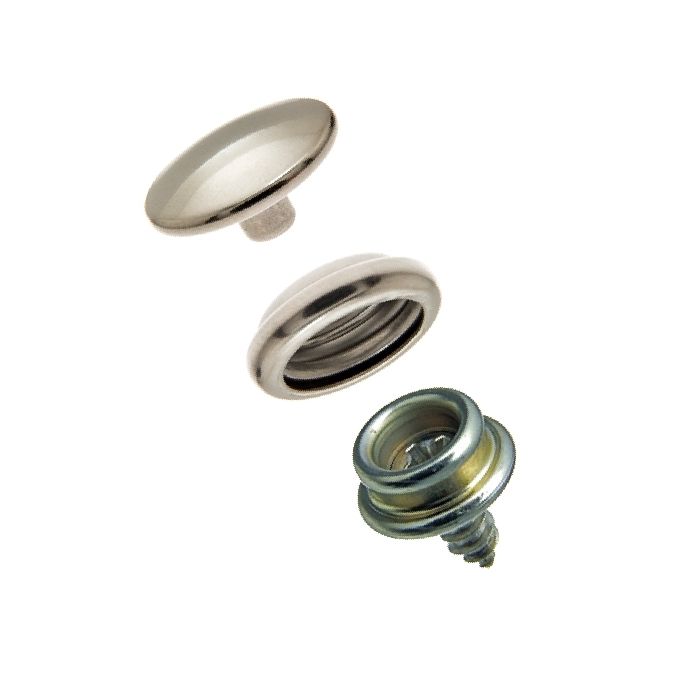 DOT Durable Snap Fastener Set - Cloth - to - Surface (Stainless Steel) 5/8 inch Screw Stud
