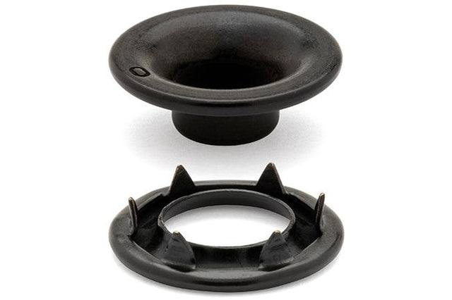 DOT Rolled Rim Grommet with Spur Washer #0 (20-007R001611XG) Government Black Brass 9/32 inch 1-gross