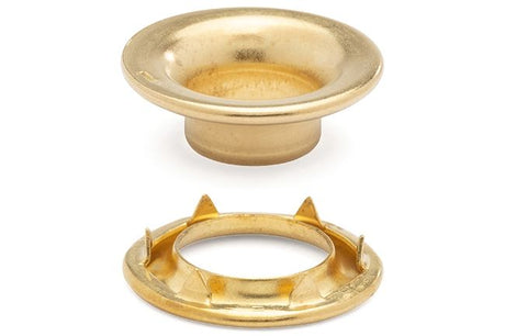 DOT Rolled Rim Grommet with Spur Washer #1 (20-007R150001XG) Bright Brass 13/32 inch 1-gross