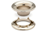 DOT Rolled Rim Grommet with Spur Washer #2 (20-007R251831XG) Nickel-Plated Brass 7/16 inch 1-gross
