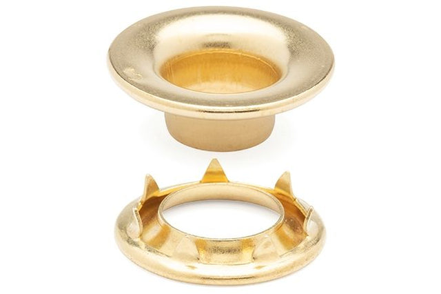 DOT Rolled Rim Grommet with Spur Washer #3 (20-007R350001XG) Bright Brass 15/32 inch 1-gross