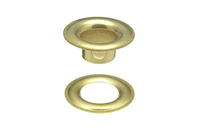 DOT Sheet Metal Grommet with Plain Washer #4 (20-0070450001XG) Bright Brass 1/2 inch 1-gross
