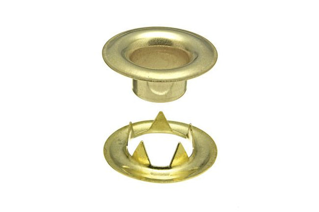 DOT Sheet Metal Grommet with Tooth Washer #2 (20-007T250001XG) Bright Brass 3/8 inch 1-gross
