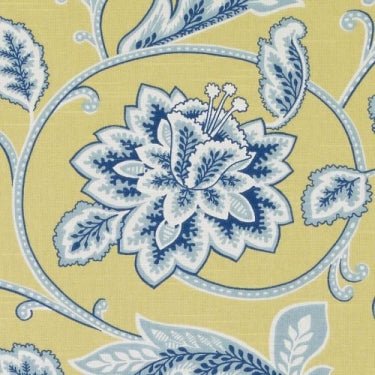 Duralee De42574 542-Blue / Yellow Whitmore Traditional Collection Indoor Upholstery Fabric