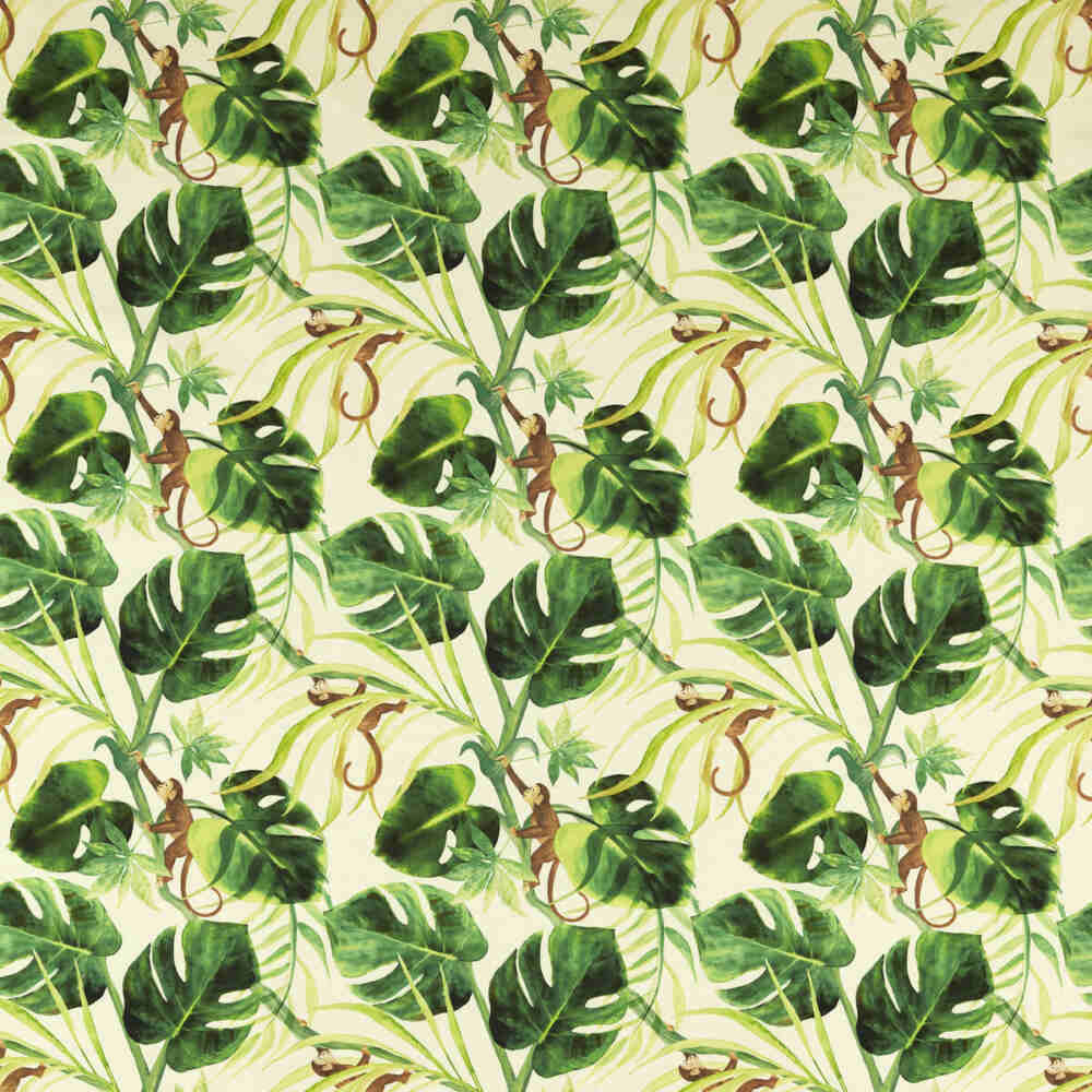 Clarke and Clarke Monkey Biz Nat F1671-01 Alfresco Collection Upholstery Fabric