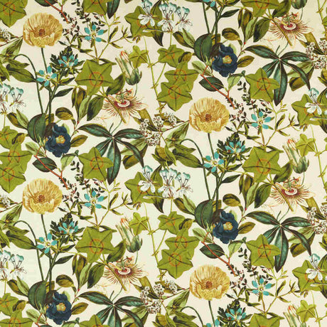 Clarke and Clarke Passiflora Denim F1672-01 Alfresco Collection Upholstery Fabric