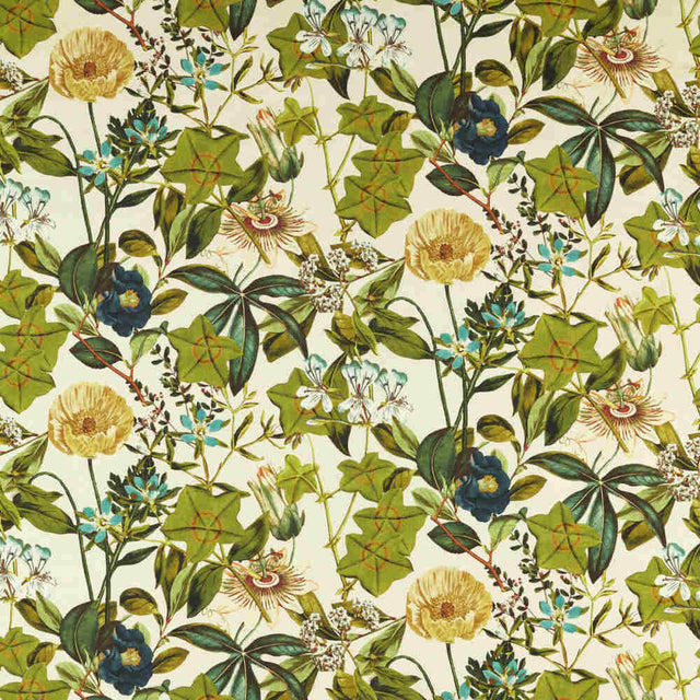 Clarke and Clarke Passiflora Denim F1672-01 Alfresco Collection Upholstery Fabric