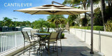 Fiberbuilt 10ft Cantilever Umbrella - Aluminum Trigger Lift Pole With Sunbrella Fabric