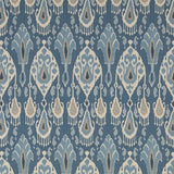 GP And J Baker Ikat Bokhara Blue BP10853-1 Chifu Collection Multipurpose Fabric