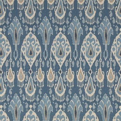 GP And J Baker Ikat Bokhara Blue BP10853-1 Chifu Collection Multipurpose Fabric