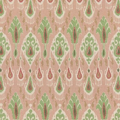 GP And J Baker Ikat Bokhara Rose/Green BP10853-4 Chifu Collection Multipurpose Fabric