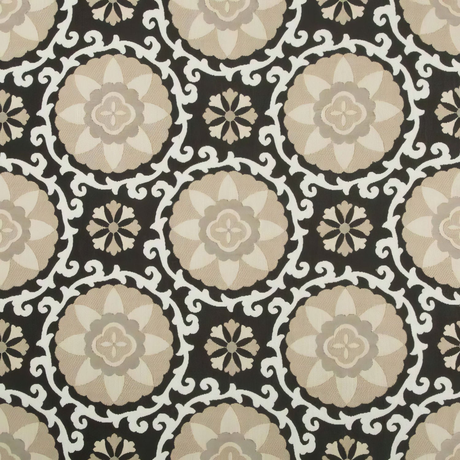 Kravet Sunbrella Exotic Suzani Coal 31969 - 816 Oceania Indoor Outdoor Collection Upholstery Fabric