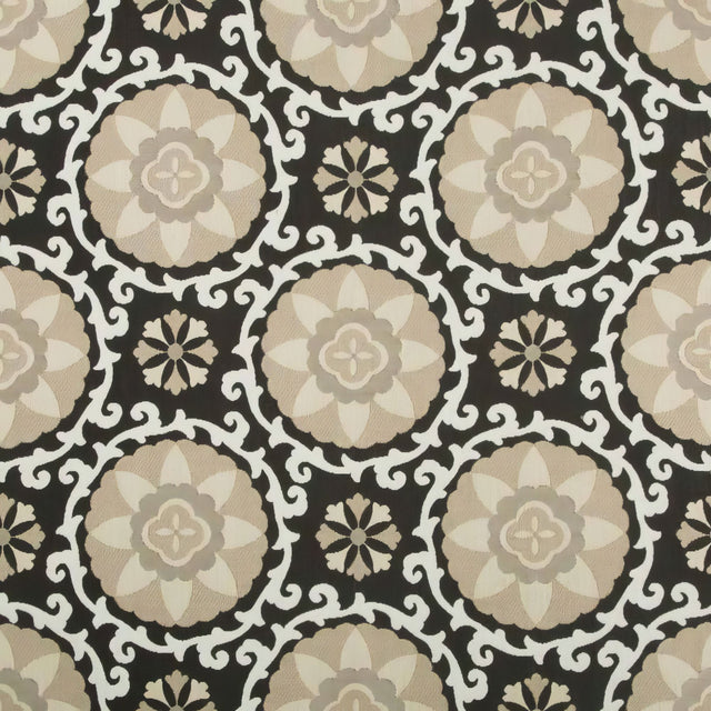 Kravet Sunbrella Exotic Suzani Coal 31969 - 816 Oceania Indoor Outdoor Collection Upholstery Fabric