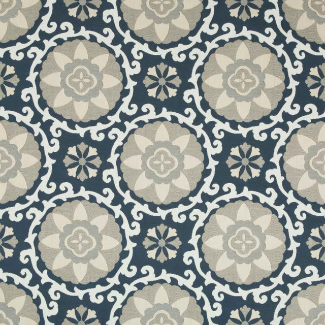 Kravet Sunbrella Exotic Suzani Indigo 31969 - 1516 Oceania Indoor Outdoor Collection Upholstery Fabric