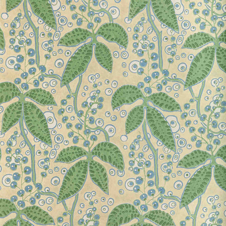 Lee Jofa Putnam Paper Leaf / Blue 2022105-315 Bunny Williams Arcadia Wallpaper Collection Wall Covering