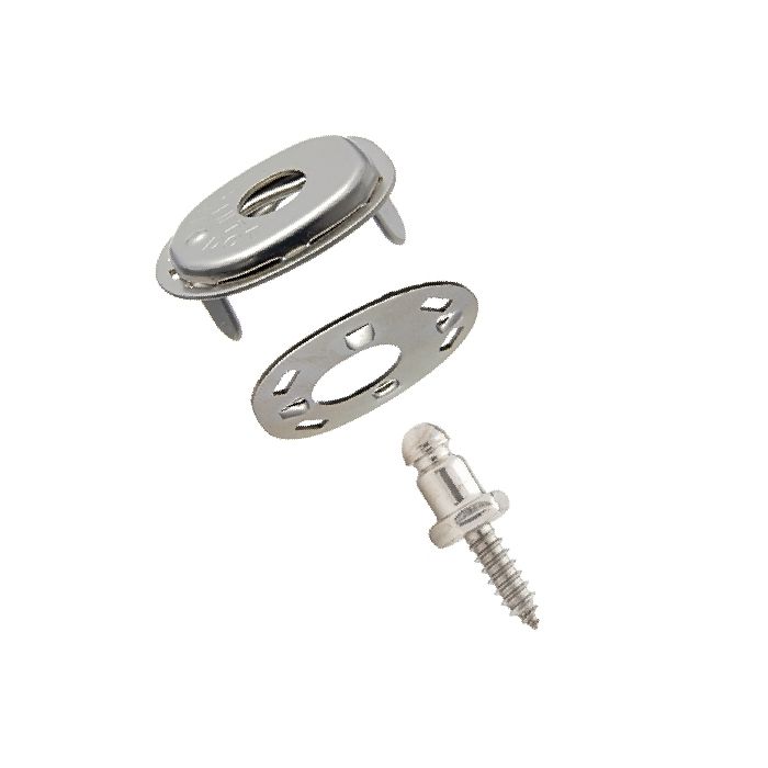 Lift - the - DOT Locking Fastener Set - Cloth - to - Surface (Nickel - Plated Brass)