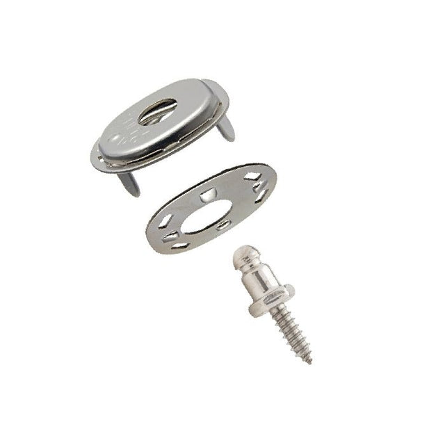 Lift - the - DOT Locking Fastener Set - Cloth - to - Surface (Nickel - Plated Brass)