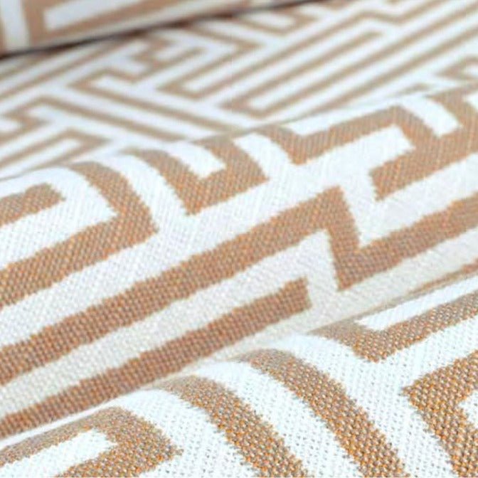 Outdura Labyrinth Ochre 12003 Ovation 4 Collection - Tawny Sunset Upholstery Fabric