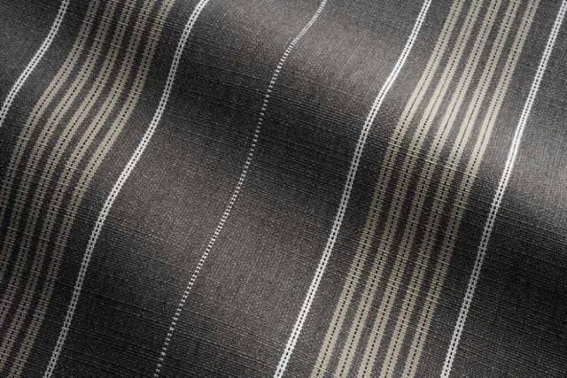 Perennials Canal Stripe Peppercorn 833-385 Vincent van Duysen Collection Upholstery Fabric