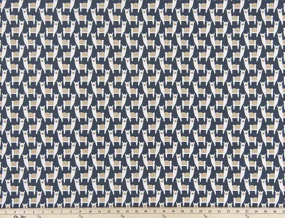 Premier Prints Alpaca Farm Spruce Blue Mojave Awendela Collection Multipurpose Fabric