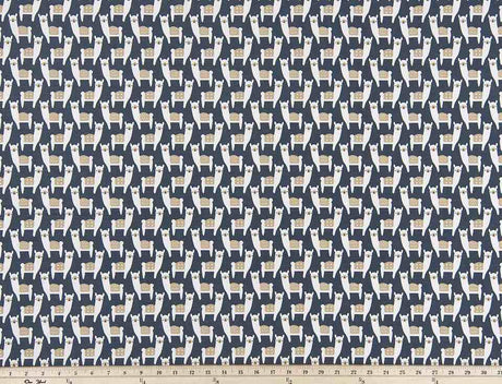 Premier Prints Alpaca Farm Spruce Blue Mojave Awendela Collection Multipurpose Fabric