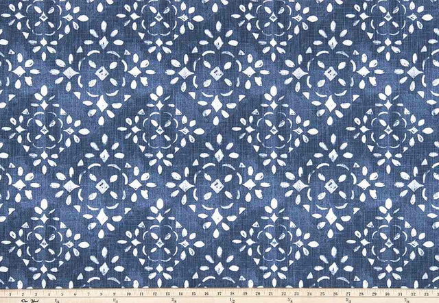 Premier Prints Avila Prussian Blue Slub Canvas Shibori Theory Collection Multipurpose Fabric