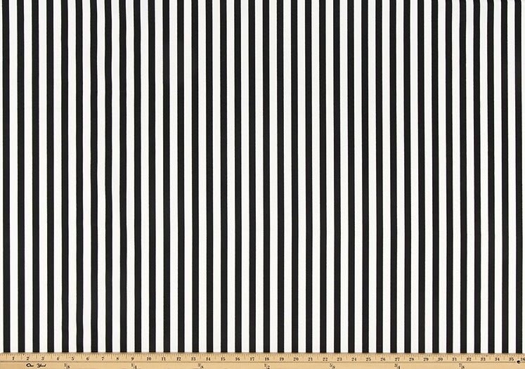 Premier Prints Basic Stripe Black Upholstery Fabric