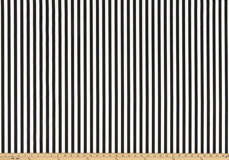 Premier Prints Basic Stripe Black Upholstery Fabric