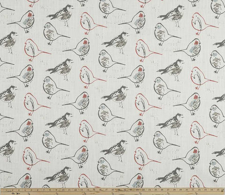 Premier Prints Bird Toile Scarlet Slub Canvas Chinoiserie Collection Multipurpose Fabric