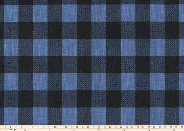 Premier Prints Buffalo Check Chill Black Slub Premier Basics Collection Multipurpose Fabric