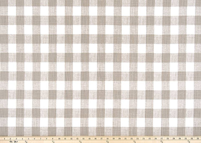 Premier Prints Buffalo Plaid Ecru Slub Canvas Premier Basics Collection Multipurpose Fabric
