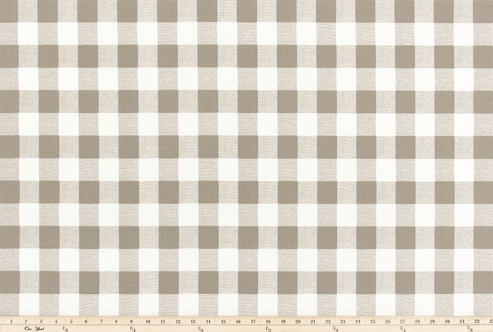 Premier Prints Buffalo Plaid Ecru Upholstery Fabric