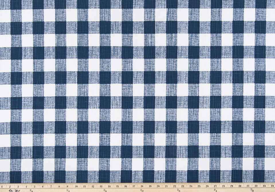 Premier Prints Buffalo Plaid Italian Denim Slub Canvas Premier Basics Collection Multipurpose Fabric
