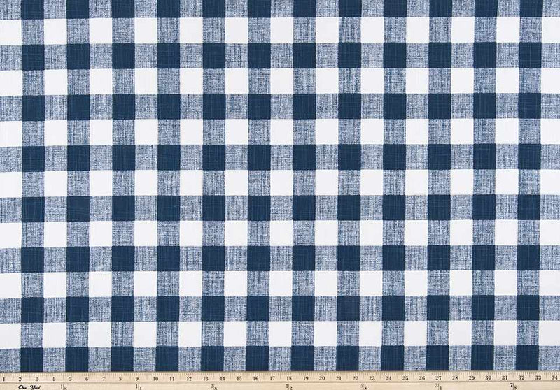 Premier Prints Buffalo Plaid Italian Denim Slub Canvas Premier Basics Collection Multipurpose Fabric