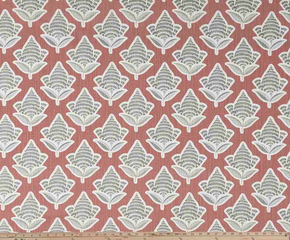 Premier Prints Makoto Scarlet Slub Canvas Chinoiserie Collection Multipurpose Fabric