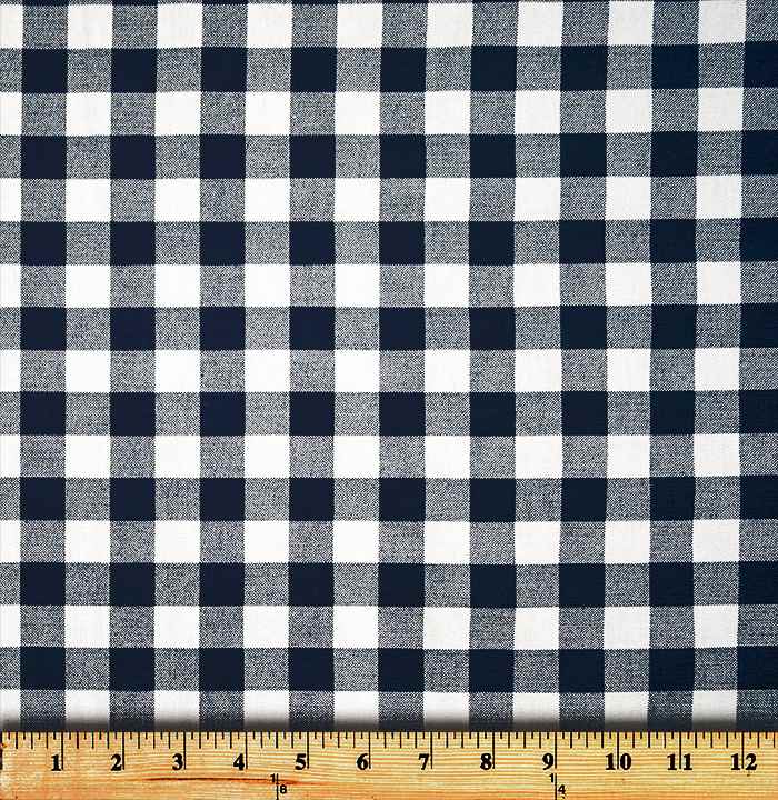 Premier Prints Plaid Premier Navy Premier Basics Collection Multipurpose Fabric